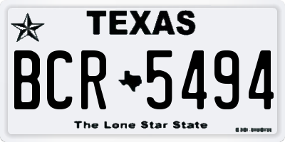 TX license plate BCR5494