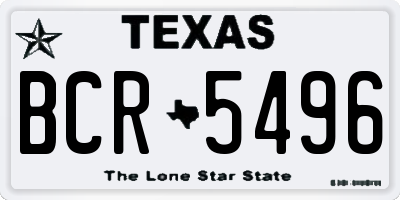 TX license plate BCR5496