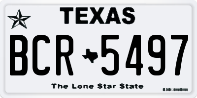 TX license plate BCR5497