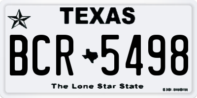 TX license plate BCR5498