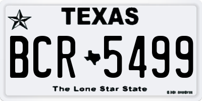 TX license plate BCR5499