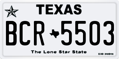 TX license plate BCR5503