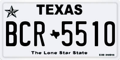 TX license plate BCR5510