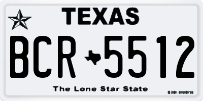 TX license plate BCR5512