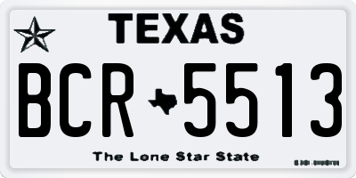 TX license plate BCR5513