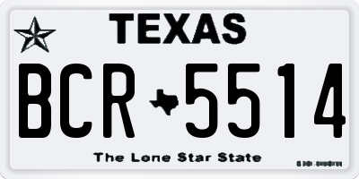 TX license plate BCR5514