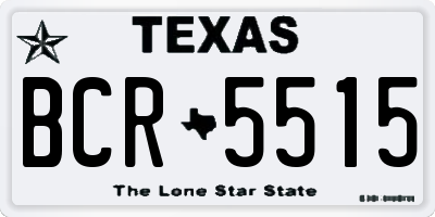 TX license plate BCR5515