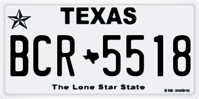 TX license plate BCR5518