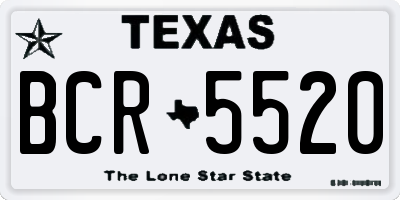 TX license plate BCR5520