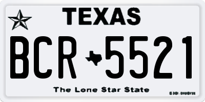 TX license plate BCR5521
