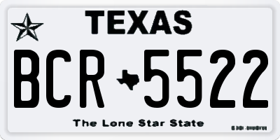 TX license plate BCR5522