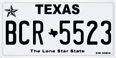 TX license plate BCR5523
