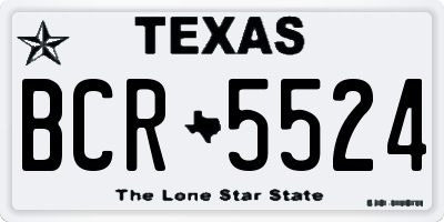 TX license plate BCR5524