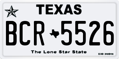 TX license plate BCR5526