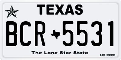 TX license plate BCR5531