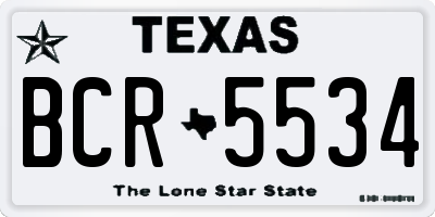 TX license plate BCR5534