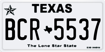 TX license plate BCR5537