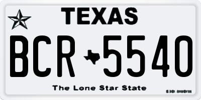 TX license plate BCR5540