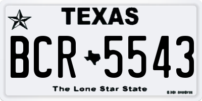 TX license plate BCR5543
