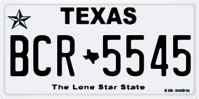 TX license plate BCR5545