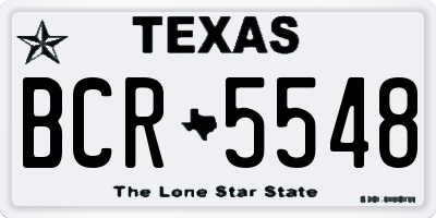 TX license plate BCR5548