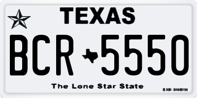 TX license plate BCR5550
