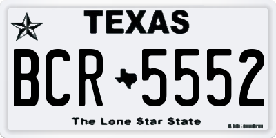 TX license plate BCR5552