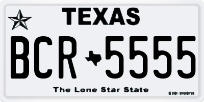 TX license plate BCR5555