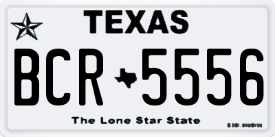 TX license plate BCR5556
