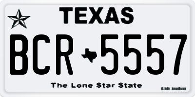 TX license plate BCR5557