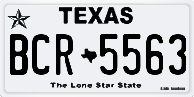 TX license plate BCR5563