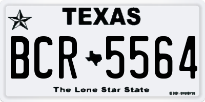 TX license plate BCR5564