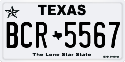 TX license plate BCR5567