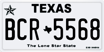 TX license plate BCR5568