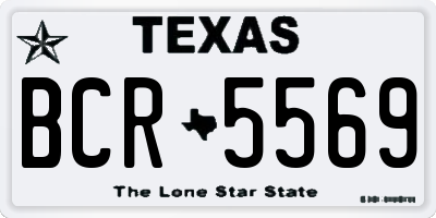 TX license plate BCR5569