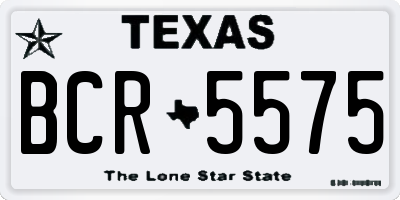 TX license plate BCR5575