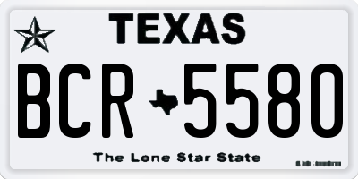 TX license plate BCR5580