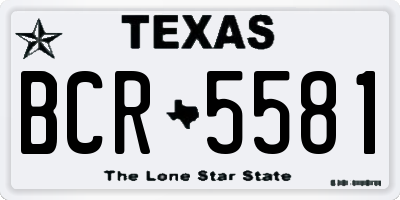 TX license plate BCR5581