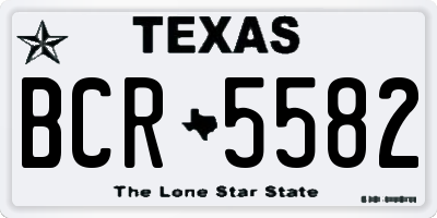 TX license plate BCR5582