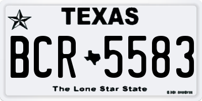 TX license plate BCR5583