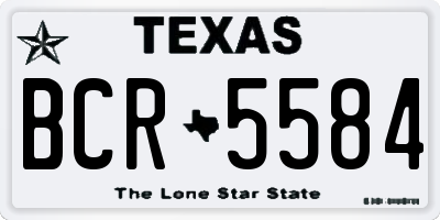 TX license plate BCR5584