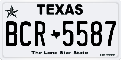 TX license plate BCR5587