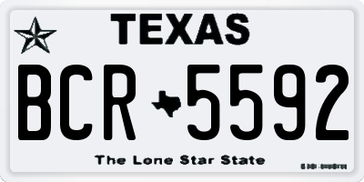 TX license plate BCR5592