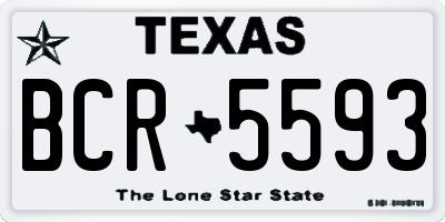 TX license plate BCR5593