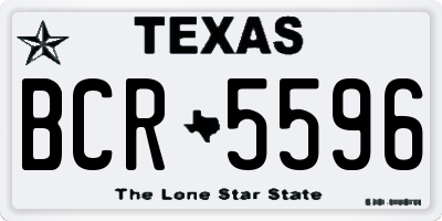 TX license plate BCR5596