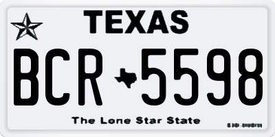 TX license plate BCR5598