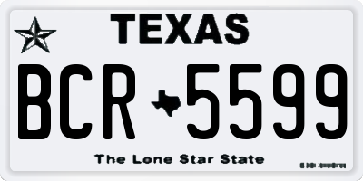 TX license plate BCR5599