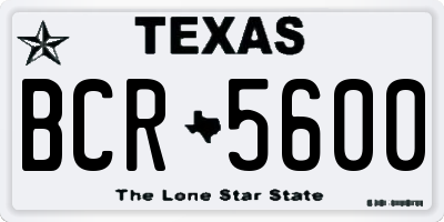 TX license plate BCR5600