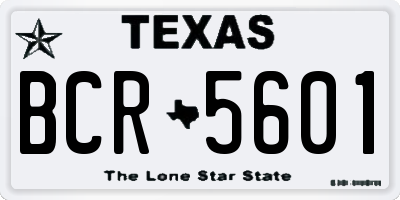 TX license plate BCR5601