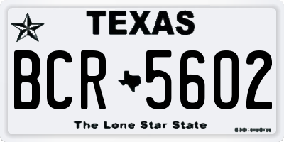TX license plate BCR5602